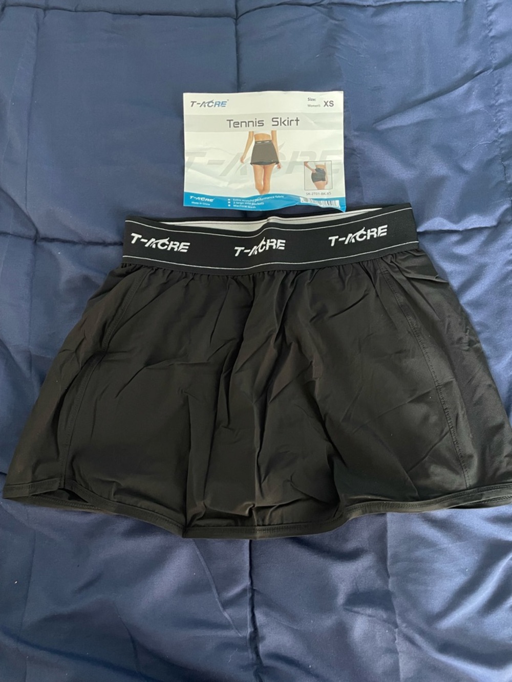 Women's Black Tennis Skort - Athletic Shorts with Built-In Brief Size XS